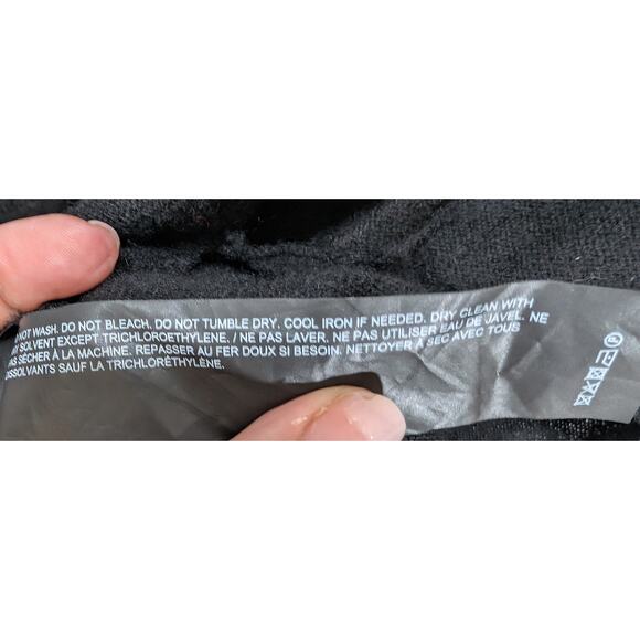 Theory 100% Cashmere Rib Sleeve Open Front Cardigan Black Petite (fits XS/S) - Picture 8 of 8